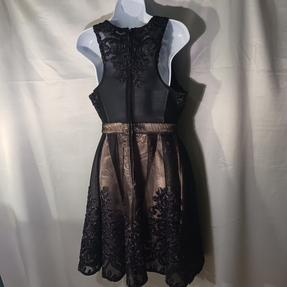 NWT Dear Moon Elegant Black Lace Overlay Dress Jr Size 11 - Picture 4 of 11